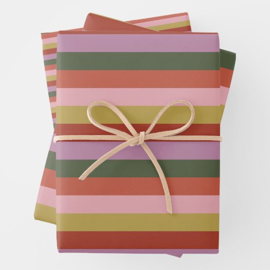 Holly Jolly Stripes Geschenkpapier Set (Beispiel)