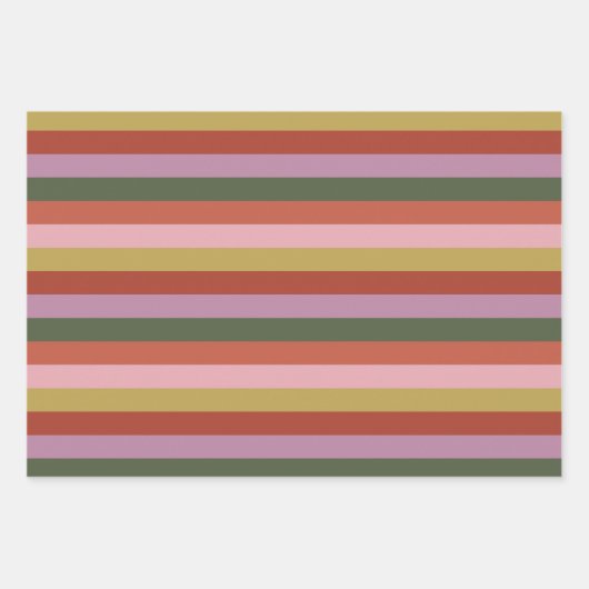 Holly Jolly Stripes Geschenkpapier Set (Vorderseite)