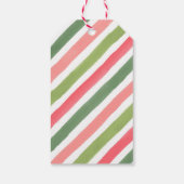 Holly Jolly Stripes Weihnachtsgeschenke Tags Geschenkanhänger (Rückseite)