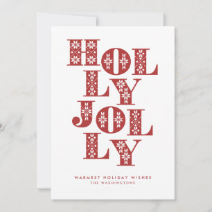 Holly Jolly Sweater Buchstaben Feiertagskarte