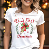Holly Jolly Teacher Coquette Weihnachten Tri-Blend Shirt