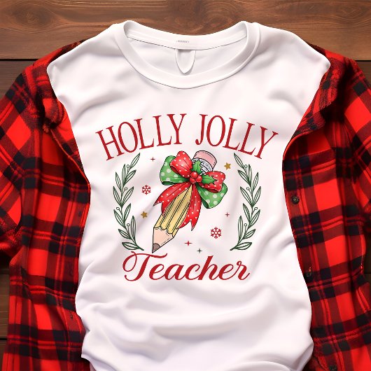 Holly Jolly Teacher Coquette Weihnachten Tri-Blend Shirt