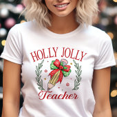 Holly Jolly Teacher Coquette Weihnachten Tri-Blend Shirt