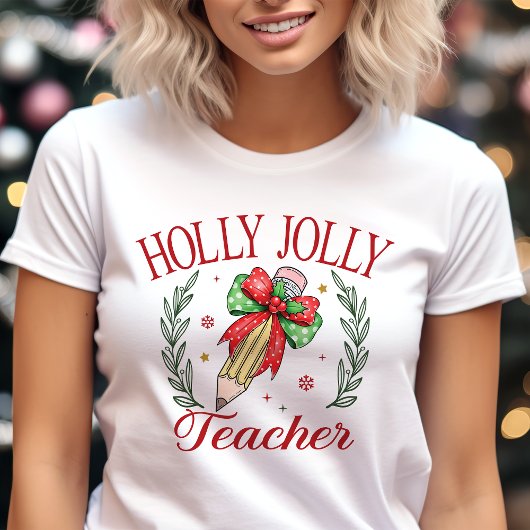 Holly Jolly Teacher Coquette Weihnachten Tri-Blend Shirt