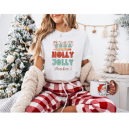 Holly Jolly Teacher Retro Weihnachten T-Shirt