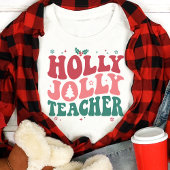 Holly Jolly Teacher Retro Weihnachten Tri-Blend Shirt