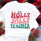 Holly Jolly Teacher Retro Weihnachten Tri-Blend Shirt
