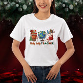 Holly Jolly Teacher Weihnachtsferien Strumpf Tri-Blend Shirt