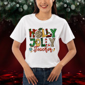 Holly Jolly Teacher Weihnachtsferien Typografie Tri-Blend Shirt