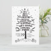 Holly Jolly Tree Christmas Party Einladung (Stehend Vorderseite)