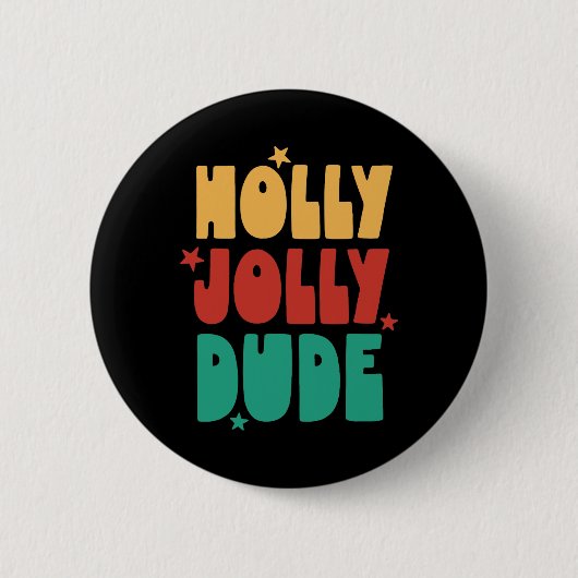 Holly-jolly-Typ Weihnachtsjunge Mädchen Kind Merry Button (Vorderseite)