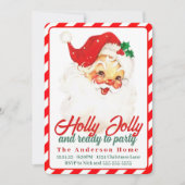 Holly Jolly und bereit zum Party Weihnachten Einladung (Vorderseite)