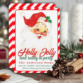 Holly Jolly und bereit zum Party Weihnachten Einladung