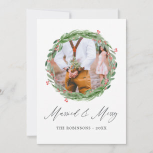Holly Jolly Verheiratet und Merry Foto Collage Feiertagskarte