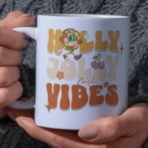 Holly Jolly Vibe Retro Groovy Brown Weihnachtsname