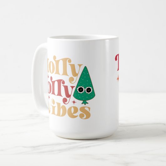 Holly jolly vibes Drink Coffee Tasse (Vorderseite Links)