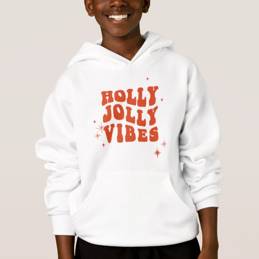 Holly Jolly Vibes - Eine fröhliche Urlaubsbotschaf Hoodie (Vorderseite)