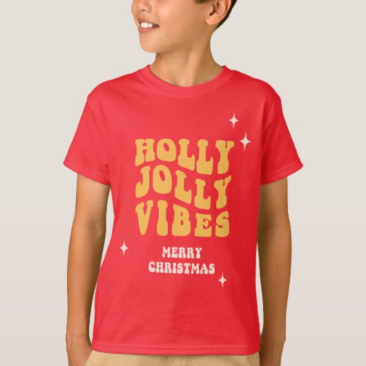 Holly Jolly Vibes - Frohe Weihnachten T-Shirt (Vorderseite)