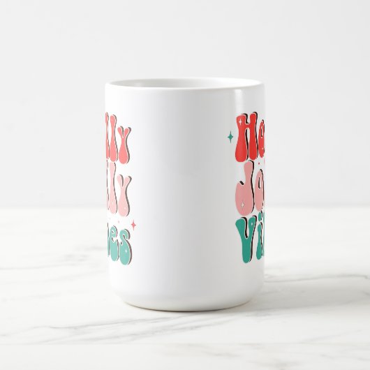 Holly Jolly Vibes Groovy Christmas Kaffeetasse (Mittel)