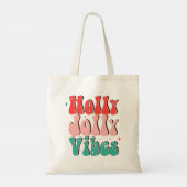 Holly Jolly Vibes Groovy Christmas.Retro Groovy Ho Tragetasche (Rückseite)