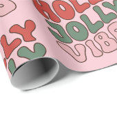 Holly Jolly Vibes Groovy Retro Weihnachten Geschenkpapier (Rolleneckpunkt)