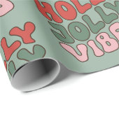 Holly Jolly Vibes Groovy Retro Weihnachten Geschenkpapier (Rolleneckpunkt)