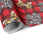 Holly Jolly Vibes Red Kariert Pattern Weihnachten Geschenkpapier (Rolleneckpunkt)