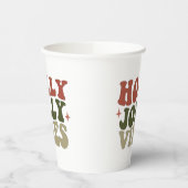 Holly Jolly Vibes Retro 1960er Weihnachtsfest Part Pappbecher (Links)
