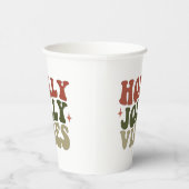 Holly Jolly Vibes Retro 1960er Weihnachtsfest Part Pappbecher (Rechts)