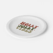 Holly Jolly Vibes Retro 1960er Weihnachtsfest Part Pappteller (Schrägansicht)