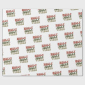 Holly Jolly Vibes Retro 1960er Weihnachtsgeschenk Geschenkpapier (Flach)