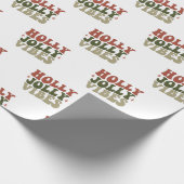 Holly Jolly Vibes Retro 1960er Weihnachtsgeschenk Geschenkpapier (Ecke)