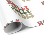 Holly Jolly Vibes Retro 1960er Weihnachtsgeschenk Geschenkpapier (Rolleneckpunkt)