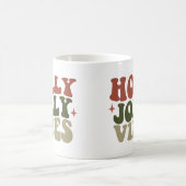 Holly Jolly Vibes Retro 1960er Weihnachtsgeschenk Kaffeetasse (Mittel)