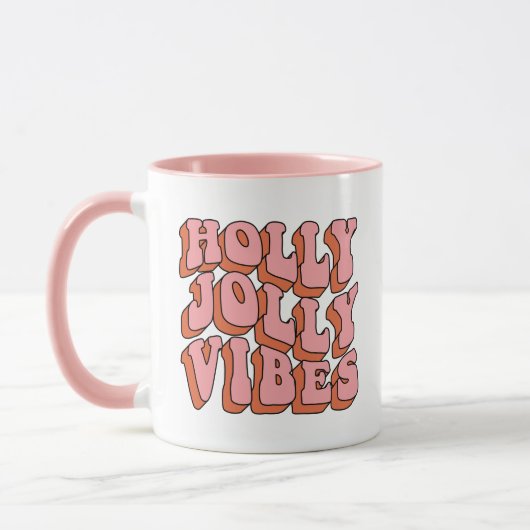 Holly Jolly Vibes - Retro Holiday Cheer Tasse (Links)