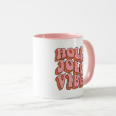 Holly Jolly Vibes - Retro Holiday Cheer Tasse (VorderseiteRechts)