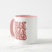 Holly Jolly Vibes - Retro Holiday Cheer Tasse (Vorderseite Links)