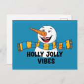 Holly Jolly Vibes Snowman Postkarte (Vorne/Hinten)