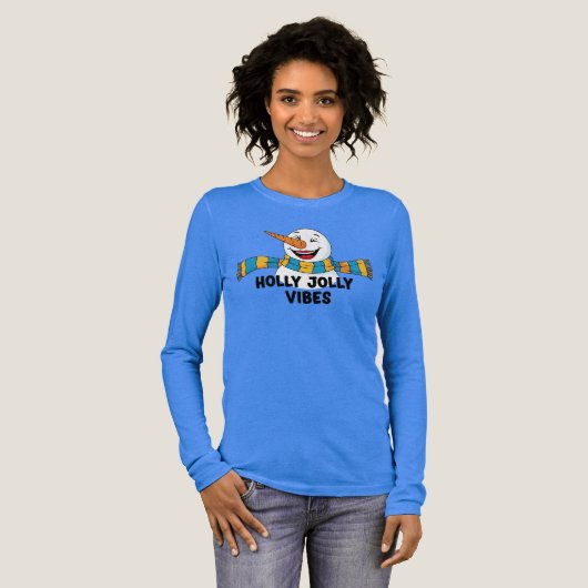 Holly Jolly Vibes Snowman Tri-Blend Shirt (Volle Vorderseite)