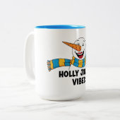 Holly Jolly Vibes Snowman Zweifarbige Tasse (Vorderseite Links)
