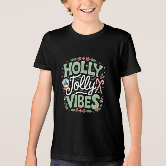 Holly Jolly Vibes Tri-Blend Shirt (Vorderseite)
