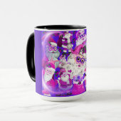 Holly Jolly Vintag Santa Faces Kaffee Tasse (Vorderseite Links)