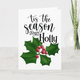 Holly Jolly Watercolor Christmas Card Karte