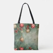 Holly Jolly Watercolor Tote Bag Tasche (Rückseite)
