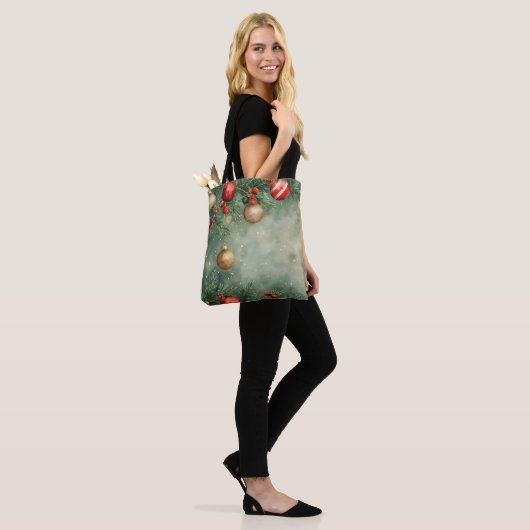 Holly Jolly Watercolor Tote Bag Tasche (Am Model)