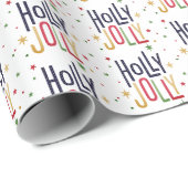 Holly Jolly - Weihnachten Niedlich Geschenkpapier (Rolleneckpunkt)