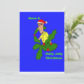 Holly Jolly Weihnachts-Einladung Einladung (Stehend Vorderseite)