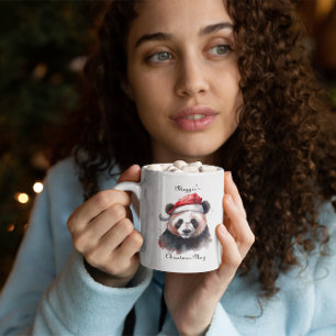 Holly Jolly Weihnachts-Panda, individuell Zweifarbige Tasse