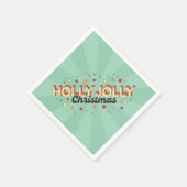Holly Jolly Weihnachts-Retro-Design-Text Serviette (Ecke)