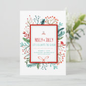 Holly Jolly Weihnachtsfeier Einladung (Stehend Vorderseite)
